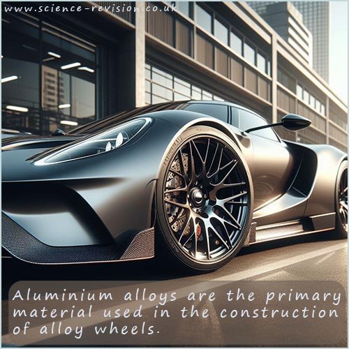 Aluminium alloys are used to produce alloy wheels for cars.